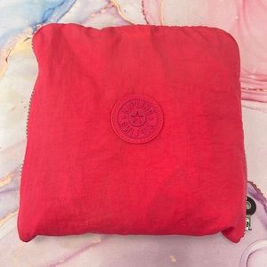 Kipling pink foldable tote